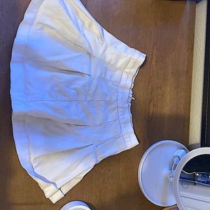 white high waisted zip up skirt